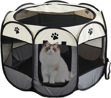 Портативний вольєр для цуценят Kongou | Складаний вольєр з оксфордської тканини на блискавці, знімний загон для домашніх тварин, дихаючі клітки для кроликів, курчат, милий загороджувач для кошенят