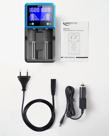 Універсальний зарядний пристрій для акумуляторів 18650 з 4 слотами, LCD Smart швидка зарядка Ni-MH/Ni-CD AA/AAA Li-Ion/LiFePO4/IMR 10440-26650