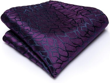 Комплект краватка, запонки та хустинка Hi-Tie класична (сливовий)