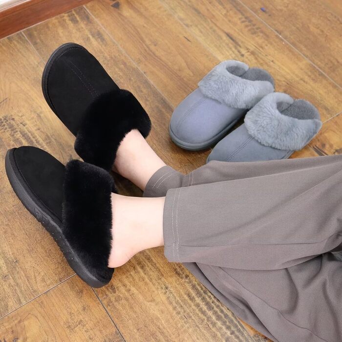 Жіночі домашні тапочки Jiajiale: м'які, теплі, з гумовою підошвою, чорні