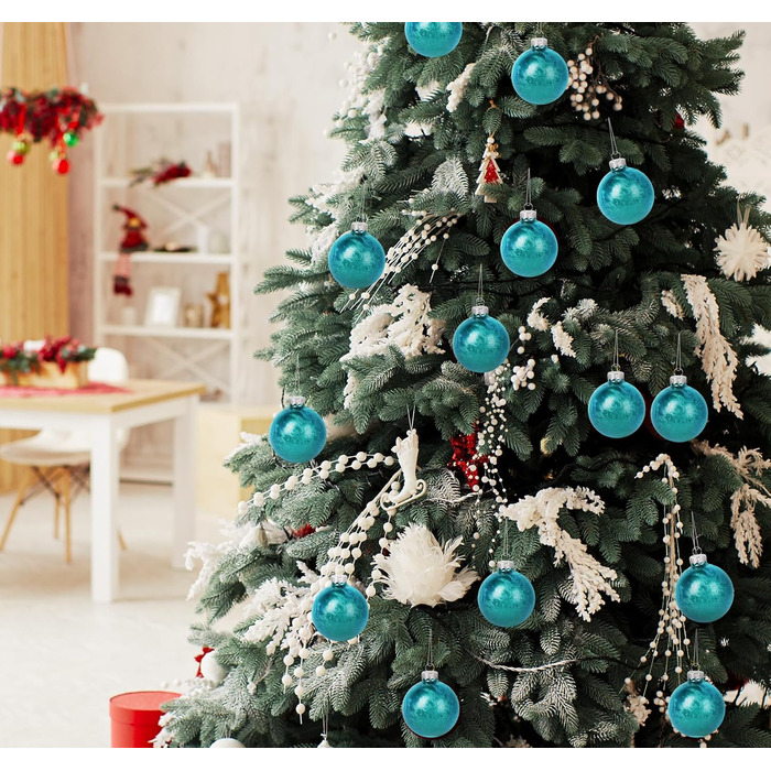 Скляні кулі для прикраси ялинки Hengsong, 24 шт., чорні та золоті, 6 см