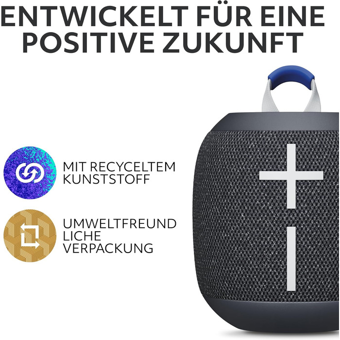 Ultimate Ears Wonderboom 4: Портативна водонепроникна Bluetooth колонка, чорна. З глибоким басом, 360° звук, захист від пилу, плаває. Радіус дії 40м