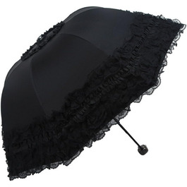 Жіночий дитячий парасолька від сонця та дощу FakeFace® з поліестеру, чорний, ручний, з UV-захистом