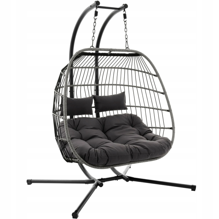Підвісне крісло-гойдалка двомісне Di Volio Rona DV-111SW, 141x119x195 см, графітове