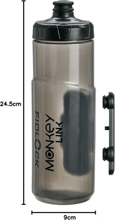 MonkeyLink MonkeyBottle Large Water Bottle 600 ml with Magnetic Mounts (1x Bottle, 1x BottleMount, 1x BikeMount)