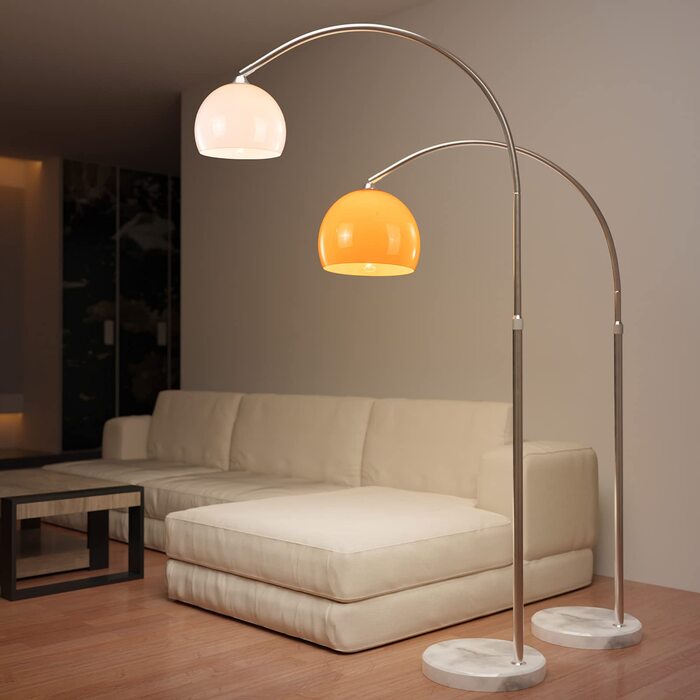 Торшер Jago Bogenleuchte помаранчевий, регульована висота 145-220 см, 1xE27 LED 60W, енергоефективність A++-E