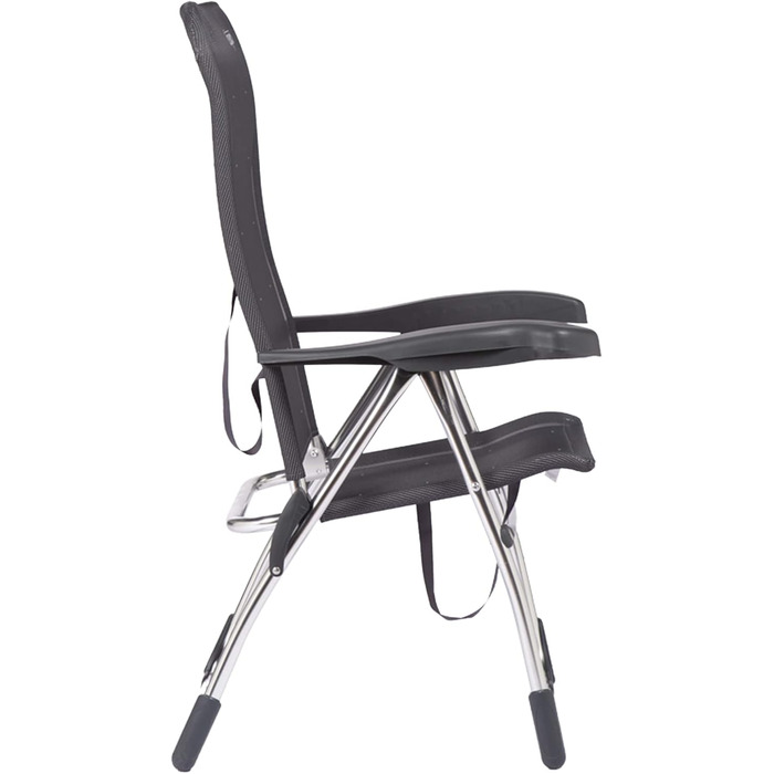 Скромна пляжна стільниця Crespo з алюмінію, розбірна, з високим сидінням з міцної тканини Multifibra (темно-сіра)