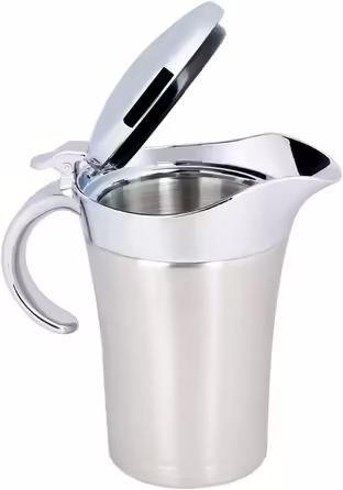 Stainless Steel Thermal Saucepan, Double-Walled Thermal Sauce Pot, Sauce Server with Flip-Top Lid for Dinner Parties (750 ml)
