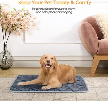 Самогріюча ковдра для котів та собак Nobleza, розмір M 60x45 см, тепла, миюча, з антиковзаючим покриттям