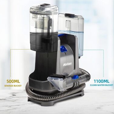 Акіта 600W мийний пилосос для меблів, 2 баки, самоочищення, для видалення плям від тварин, компактний, портативний (X6)