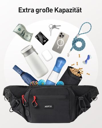 Сумка для ласощів та корму для собак AGPTEK, поясна сумка для прогулянок, подорожей та активного відпочинку