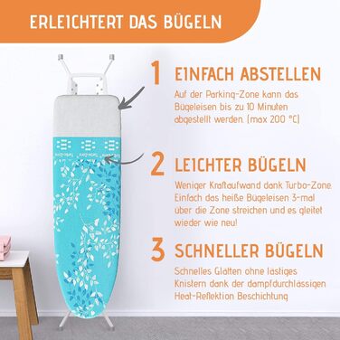 Чохол для прасувальної дошки для парогенератора (розмір L) | Універсальний до 140x50 см | Чохол для прасувальної дошки для швидкого та легкого прасування | Виготовлено в ЄС | Підходить для парогенераторів | Синій Lugano (Синій) L