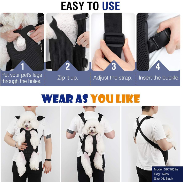 Рюкзак для собак та котів Pawaboo XL, чорний: зручний, дихаючий, для подорожей