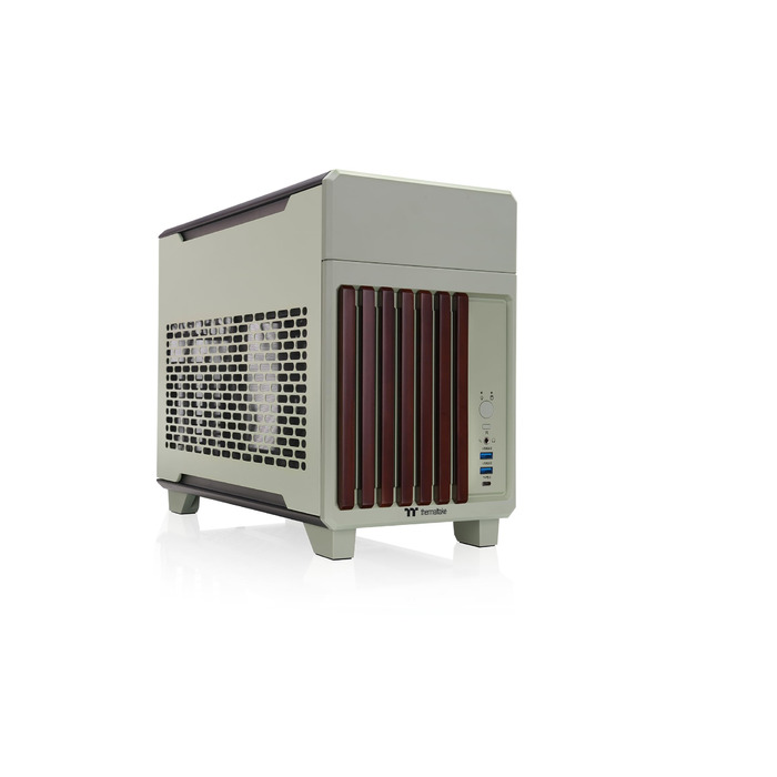Корпус Thermaltake Mini-ITX TR100 Wood, 18.4л, 280мм AIO, Зелений Матча