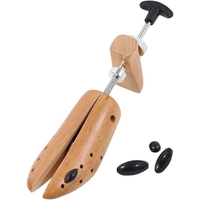 DELFA Buchenholz Schuhdehner 1 piece, shoe stretcher, shoe widener with 2-way metal mechanism, expandable in both width and length