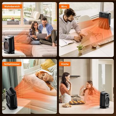 Електричний обігрівач YASHE 1800W з осциляцією 75°, енергозберігаючий, тихий, з PTC керамічним нагрівачем, термостатом, захистом від перегріву та перекидання, таймером 24 год, портативний з пультом керування