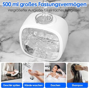 Автоматичний дозатор мила, 500 мл, настінний, сенсорний, регульований, для кухні та ванної кімнати (білий)