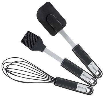Міксер Fackelmann SENSE 26 см для посуду з антипригарним покриттям, з нержавіючої сталі, з м'яким зручним руків'ям (срібно-чорний)
