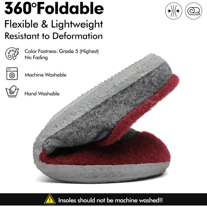 Тапочки халатні Mishansha з фетру, зимові, для дому, чоловічі/жіночі, розмір 36-48, 42 EU, червоні