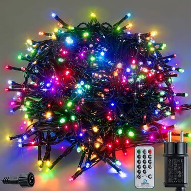 LED гірлянда 10м, 100 LED, тепле біле світло, для дому та саду, святкова прикраса, 8 режимів, таймер, вологостійка