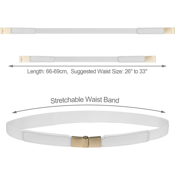 Жіночі тонкі ремінні EAONE 5 шт. у наборі, еластичні пояси для суконь, великі розміри, кольори: золото, чорний, білий, червоний, темно-синій