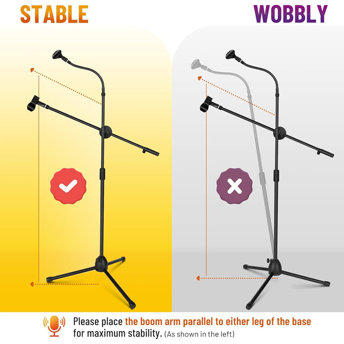 Підставка для мікрофона 2-в-1 з трьома кліпсами для кабелів, для вокалу, сцени, конференцій та презентацій, розширювана, CY0311 (з лебединою шиєю)