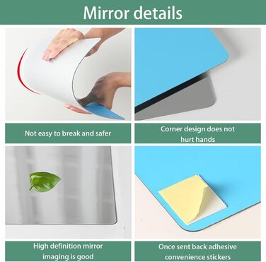 Дзеркальні плитки самоклеючі 40x30 см (2 шт.) - акрилові, для декору стін