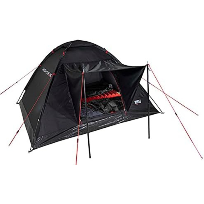 Намет кемпінговий High Peak Campingzelt 3 особи, водонепроникний 1500мм, купольний з тамбуром, іглу з захистом від негоди, для фестивалів з дном-ванною