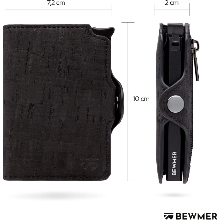 Гаманець-картхолдер BEWMER з RFID-захистом та застібкою на блискавці (чорно-червоний)