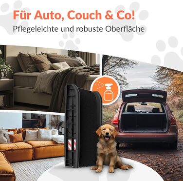 CADOCA® Рампа для собак і котів, складана, до 90 кг, 156x40 см, з ручкою та бугелем, з підставкою для води, антиковзаюча