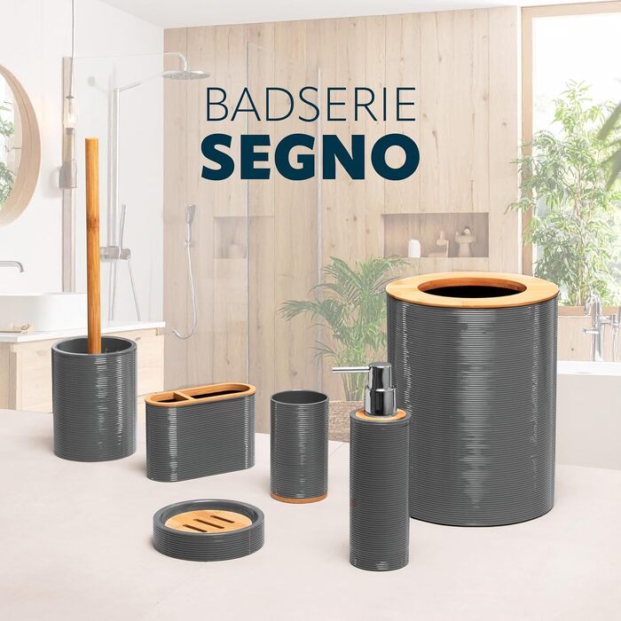 Підставка для мила Bremermann Segno з бамбука та пластику (сіра)