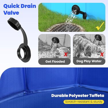 Pawaboo Foldable Dog Pool, Dog Bath, Swimming Pool for Dogs, Easy Storage, Durable Scratch-Resistant Pet Pool for Puppies and Cats, Portable Splash Pool for Pets (80cm x 20cm, S)