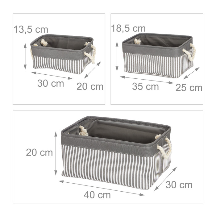 Relaxdays Storage Baskets - Set of 3 Sizes