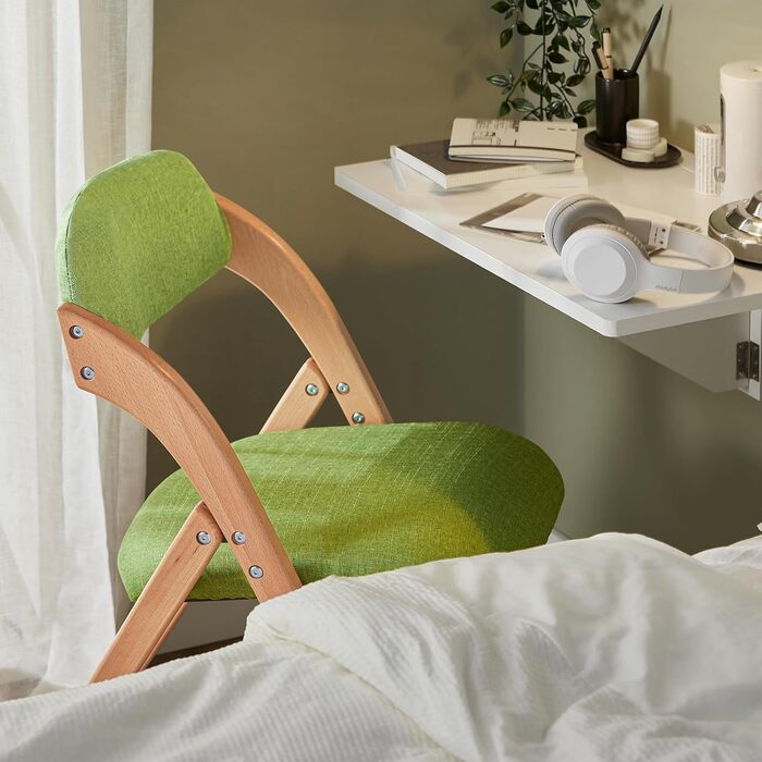SoBuy FST92-GR Folding Chair Kitchen Chair with Padded Seat and Backrest Green WxHxD approx.: 47x77x60cm 1 Chair Green