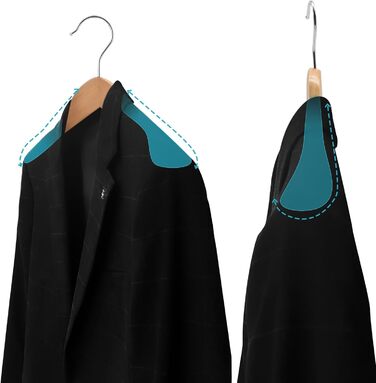 ABHENG Wooden Clothes Hangers, 10-Piece Suit Hangers, 360° Swivel Hook, for Jackets, Shirts, Suits, Coats, 44 x 5.5 x 23 cm (L x W x H), Natural Color AWY0410N