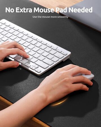Килимок для столу YSAGi 80x40 см, преміум шкіра, XXL, антиковзкий, чорний