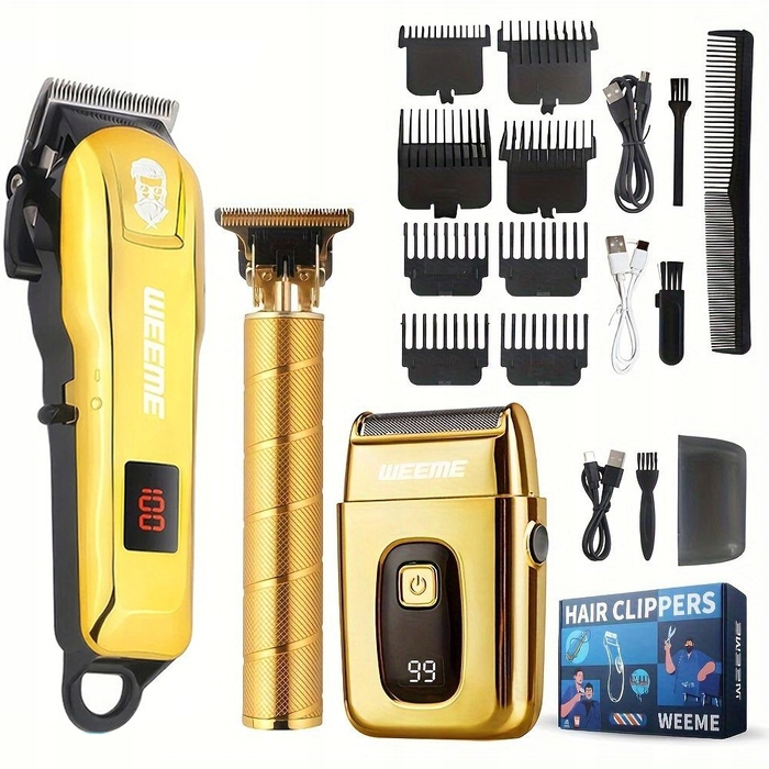 Професійна бездротова машинка для стрижки Wet&Dry, USB, набір 11 в 1