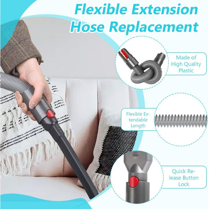 Набір насадок для пилососа BUZIFU 7 шт. 32-35 мм (універсальні) - для меблів, матраців, щілин. Сумісні з Kärcher, Miele, Siemens, AEG, Bosch, Panasonic, Philips