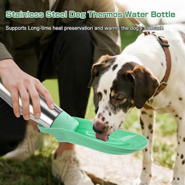 Водяна пляшка для собак на прогулянці: витривала, з нержавіючої сталі, 750 мл, з подвійними стінками, вакуумна ізоляція, не протікає
