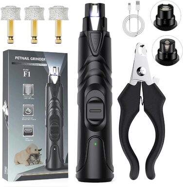 Шліфувальник для собак Krallenschleifer: професійний, тихий, для великих, середніх та маленьких собак (сірий)