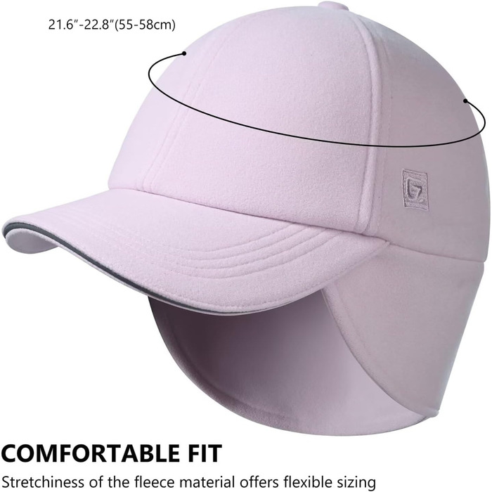 Муска для волосся GADIEMKENSD з флісу, відбиваюча зимова шапка з регульованим обличчям та навушниками (55-58, фіолетовий)