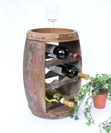 DanDiBo Wine Rack Wood Small Barrel Wine Barrel 1555 Bottle Holder Bottle Shelf 50 cm Shelf Barrel Wood Barrel