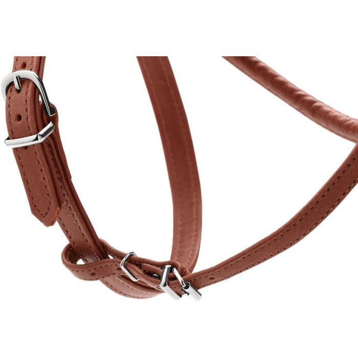 Нашийник для собак HUNTER Round & Soft Canadian UP, колір: Cognac, м'яка, еластична шкіра, прошитий по колу, щадний до хутра, екологічний, Made in Germany, розмір: S/1 S/1 cognac