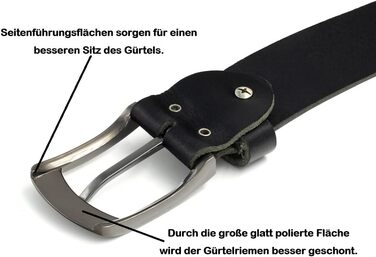 Чоловічий шкіряний ремінь Volmer® з телячої шкіри, чорний, ширина 38 мм, регульований, для джинсів та костюма, довжина 120 см, розмір 105 см