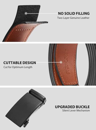 Чоловічий шкіряний ремінь на пряжці, 3,5 см, регульований, для джинсів, зручна посадка 32-38W, чорний