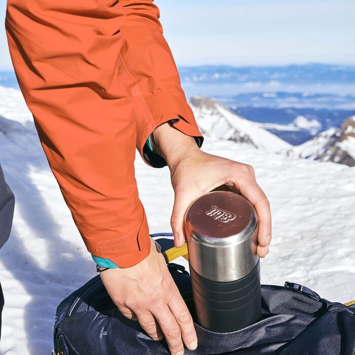 Esbit Majoris Insulated Bottle with Cup - 1000ml Stainless Steel Thermos for Hot & Cold Drinks - Black