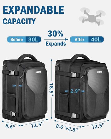 PEKREWS Avata 2 Рюкзак для DJI Goggles 3, RC Motion 3: Водонепроникний рюкзак-валіза з жорстким каркасом для дрона, аксесуарів та ноутбука 17.3