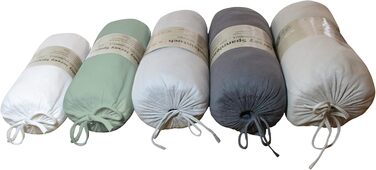 Blue Moon Bio Cotton Jersey Fitted Sheet - Fitted Sheet 160x200cm - Fitted Sheet, Fitted Sheet, Sheet 160 x 200 Organic Cotton GOTS Certified Ökotex Made in Green (Green, 140-160 x 200 cm)