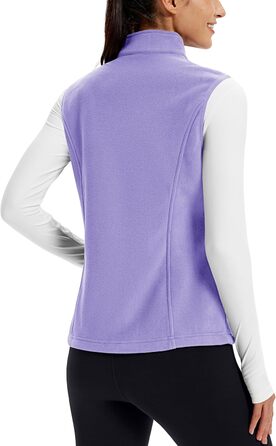 TACVASEN жіноча флісова жилетка для активного відпочинку, тепла жилетка з блискавкою та кишенями, спортивна жилетка для жінок (L, світло-фіолетовий)