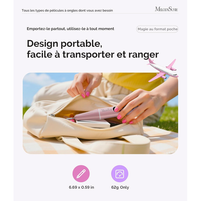 Електричний набір для манікюру MelodySusie PC90G: нагрівач для гелю та акрилу, 20000 об/хв, регулювання швидкості, рожевий